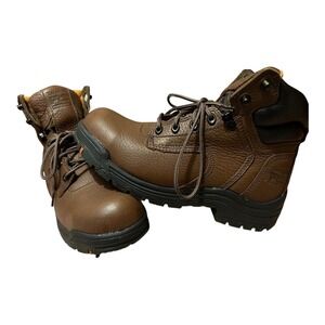 Timberland PRO Brown Leather Waterproof Steel‎ Toe Work Boots Men's Size 10M
